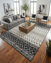 Mediterranean Lattice Collection Area Rug -  Casablanca (Black and White) Rectangle Black and White  lifestyle 11