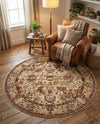 Neptune Elegance Collection Area Rug -  Galatea (Beige Cream) Round Beige Cream  lifestyle 61
