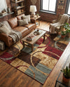 Bistro Lounge Collection Area Rug -  Ristretto Rectangle Multi  lifestyle 14