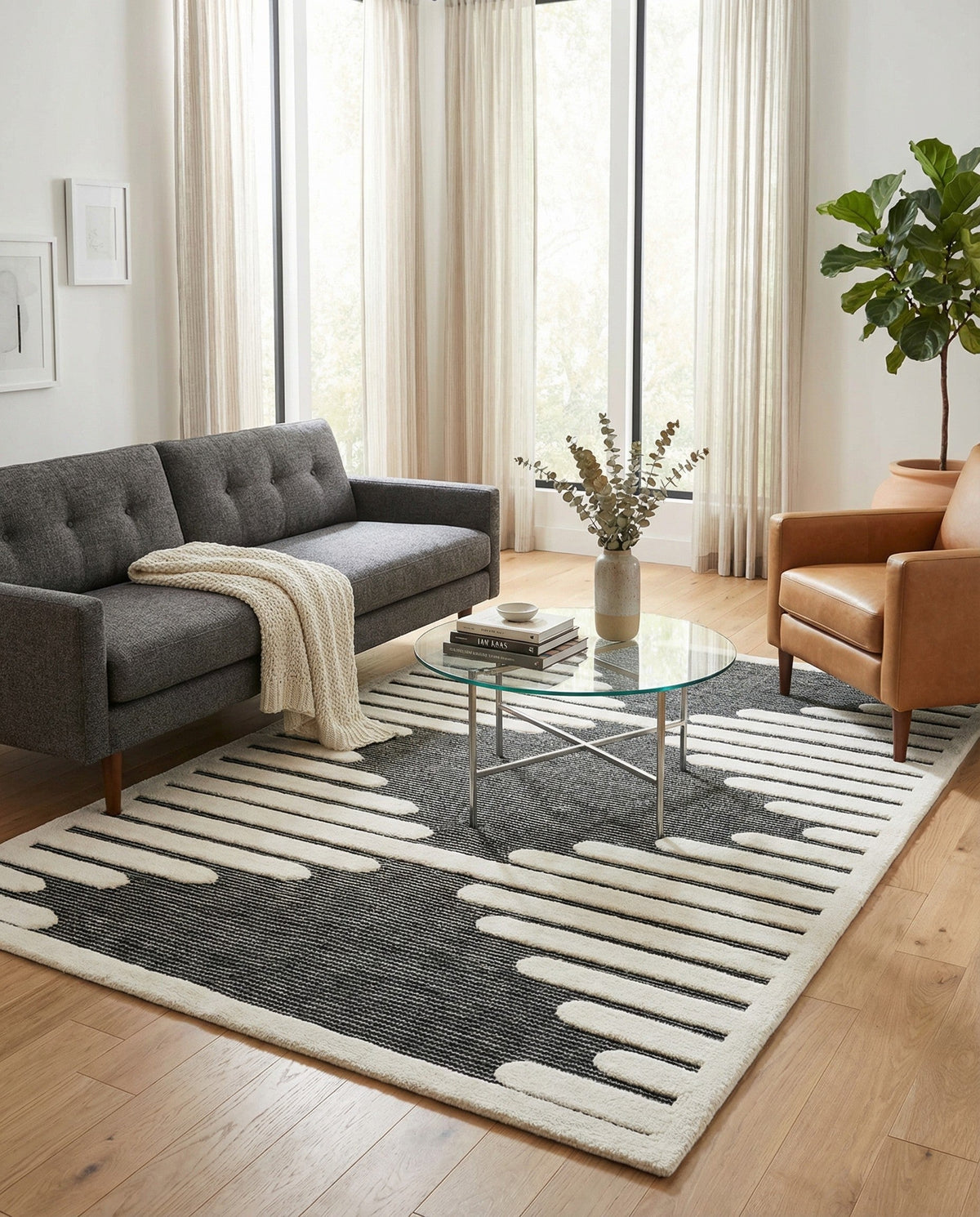 Monochrome Collection Area Rug -  Ash Rectangle Gray  lifestyle 27