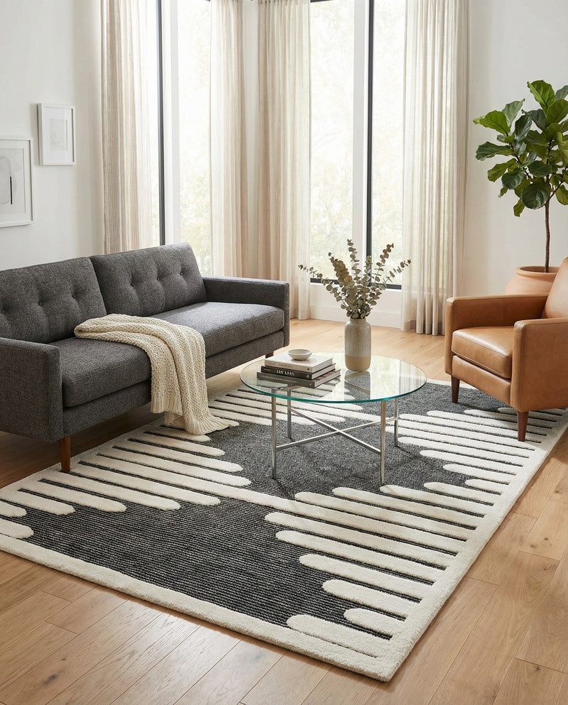 Monochrome Collection Area Rug -  Ash Rectangle Gray  lifestyle 27