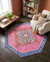 Heritage Elegance Collection Area Rug -  Winterthur (Fuchsia) Octagon Fuchsia  lifestyle 69
