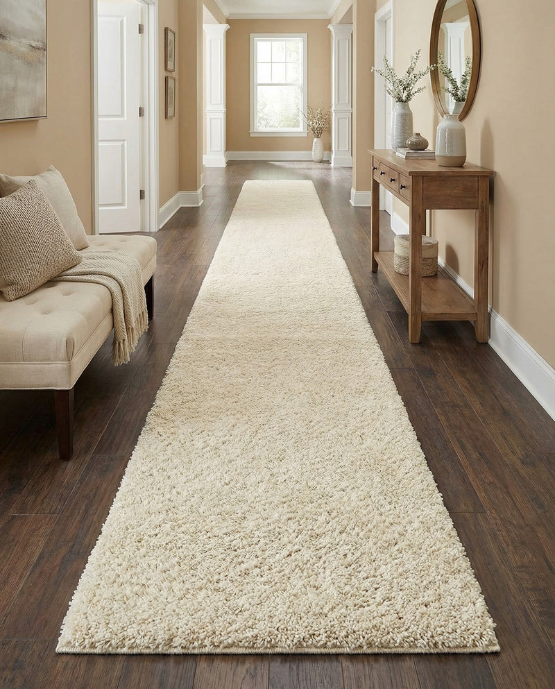 Plush Oasis Collection Area Rug - Serenity (Pure Ivory) Runner Pure Ivory  lifestyle 59