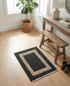 Osian Looms Collection Area Rug - Durham Rectangle Black  lifestyle 57