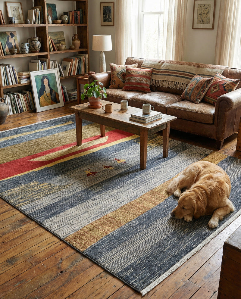Zagros Oasis Collection Area Rug -  Lordegan Rectangle Blue  lifestyle 19