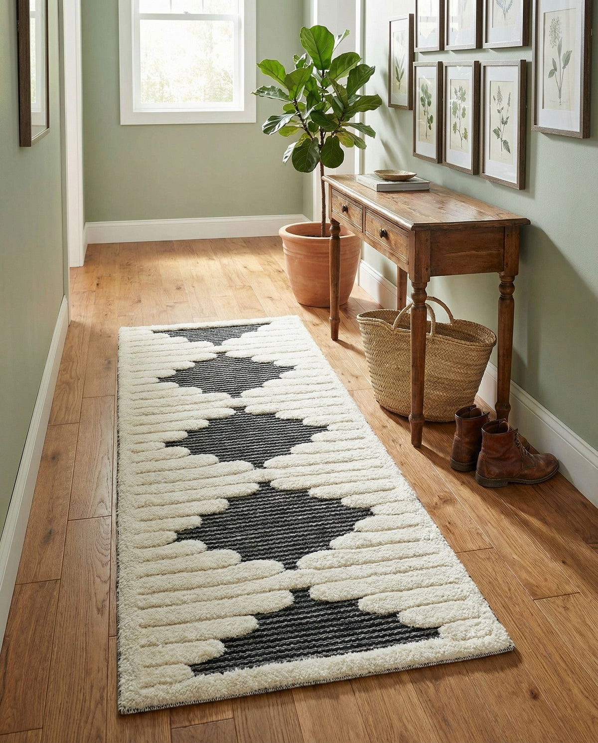 Monochrome Collection Area Rug -  Ash Runner Gray  lifestyle 99