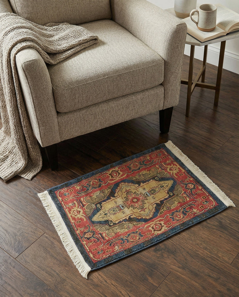 Persian Elegance Collection Area Rug -  Golestan Rectangle Navy Blue  lifestyle 64