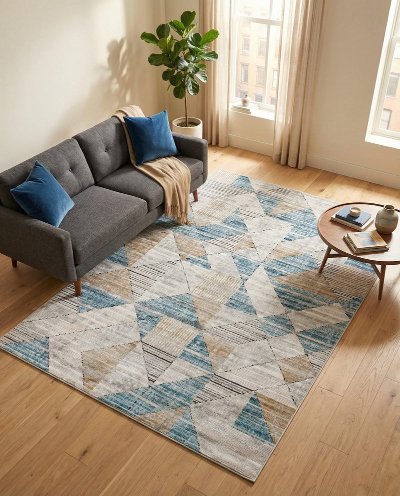 Dresden Elegance Collection Area Rug - Meissen Rectangle Blue  lifestyle 8