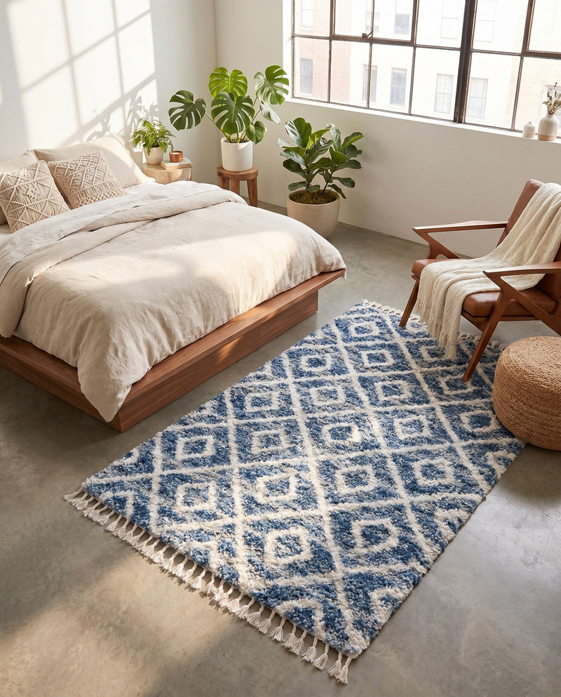 Cozy Cove Shag Collection Area Rug -  Dunes Rectangle Blue  lifestyle 41