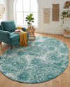 Riviera Elegance Collection Area Rug -  Monaco (Turquoise) Oval Turquoise  lifestyle 66
