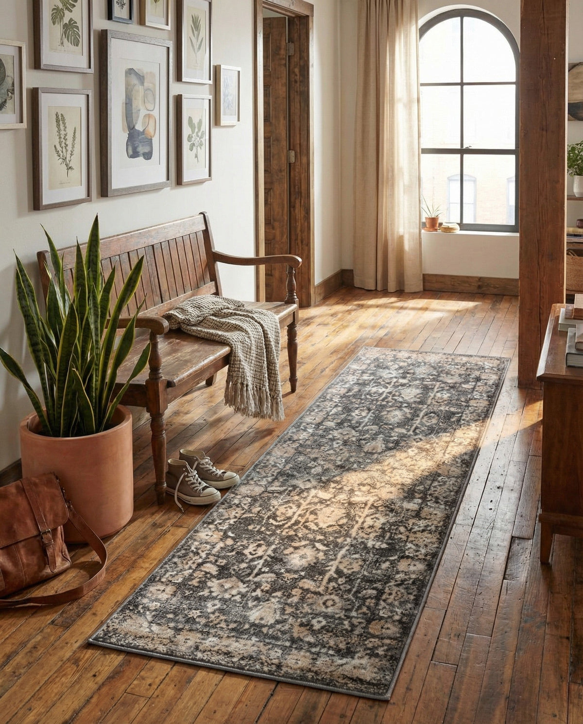 Cascade Range Collection Area Rug -  Shasta (Gray) Runner Gray  lifestyle 92