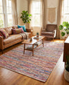 Thar Cotton Collection Area Rug - Alleppey Rectangle Multi White  lifestyle 33
