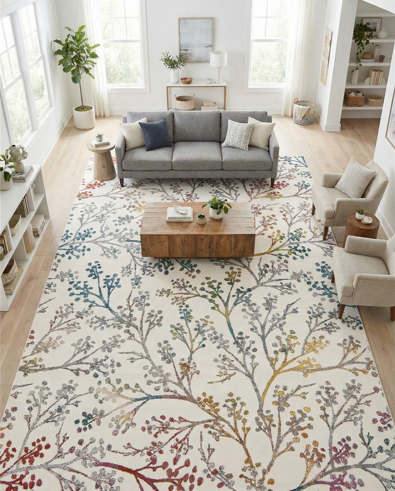 Meadow Breeze Collection Area Rug -  Sunbeam Rectangle Ivory  lifestyle 37