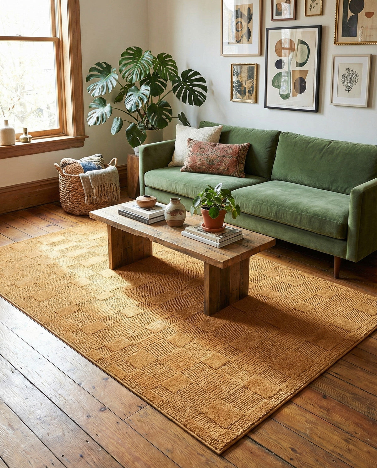 Haven Tapestry Collection Area Rug -  SereneCove Rectangle Goldenrod Glow  lifestyle 37