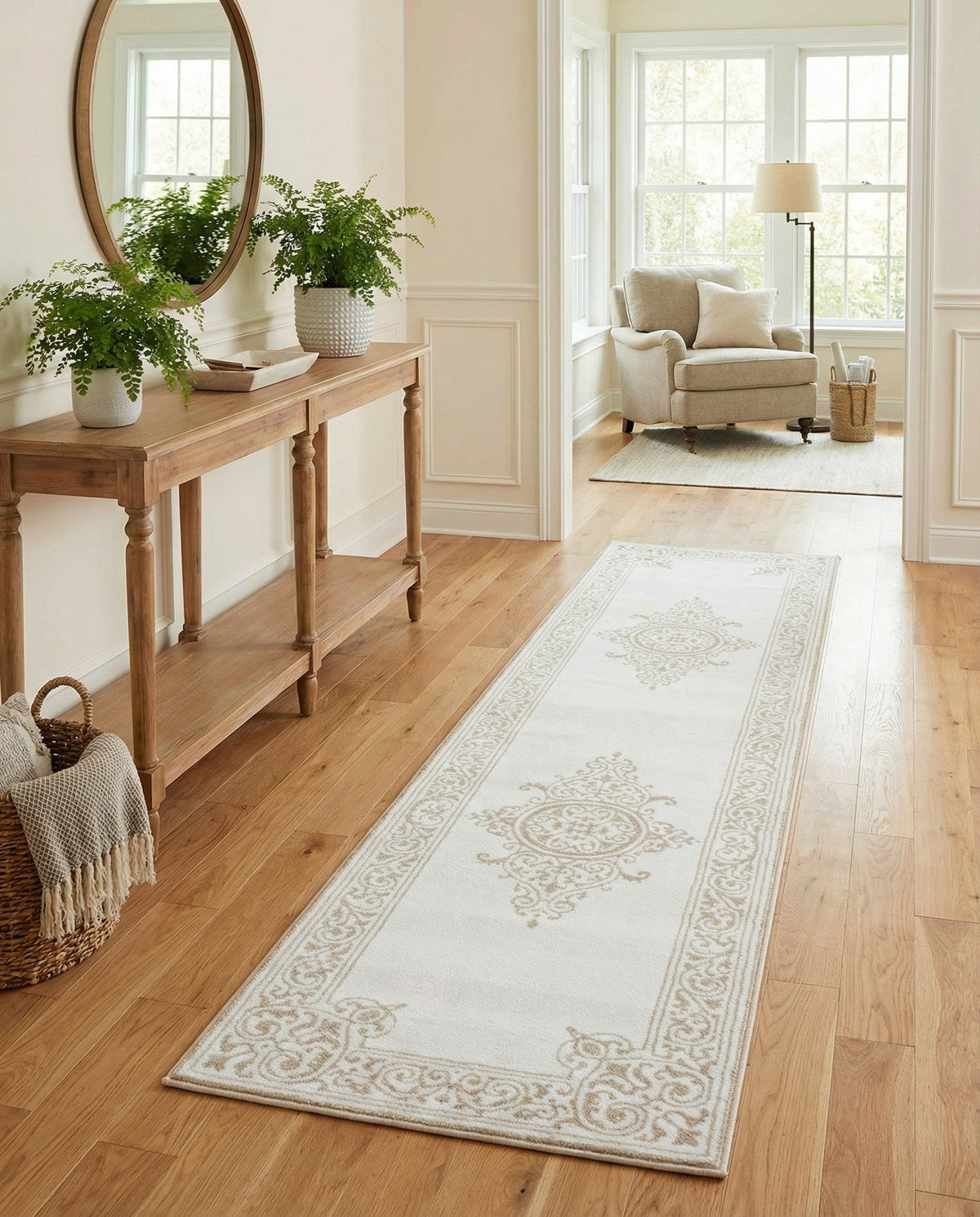 Sanctuary Retreat Collection Area Rug - Haven Runner Snow White  lifestyle 85
