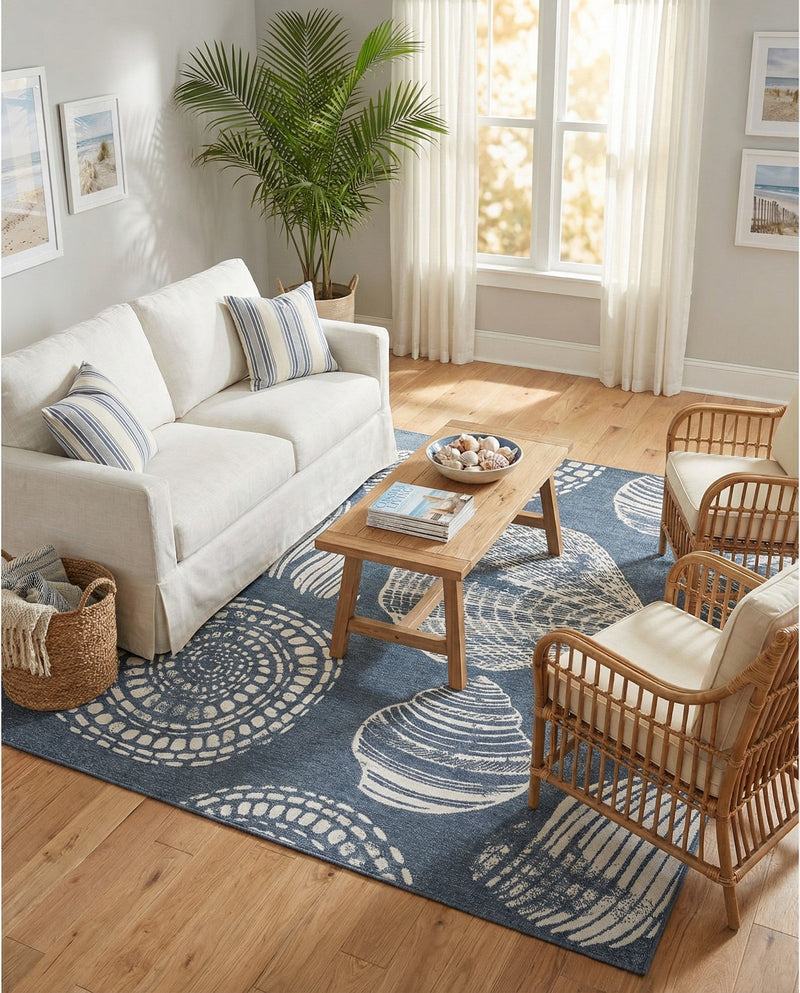 Seaside Haven Rugs Collection Area Rug -  Saltwater Rectangle Navy Blue  lifestyle 15