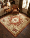 Versailles Elegance Collection Area Rug -  Louveciennes (Brick Red) Square Brick Red  lifestyle 65