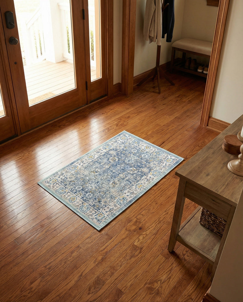 Savannah Series Collection Area Rug -  Beaufort Rectangle French Blue  lifestyle 49