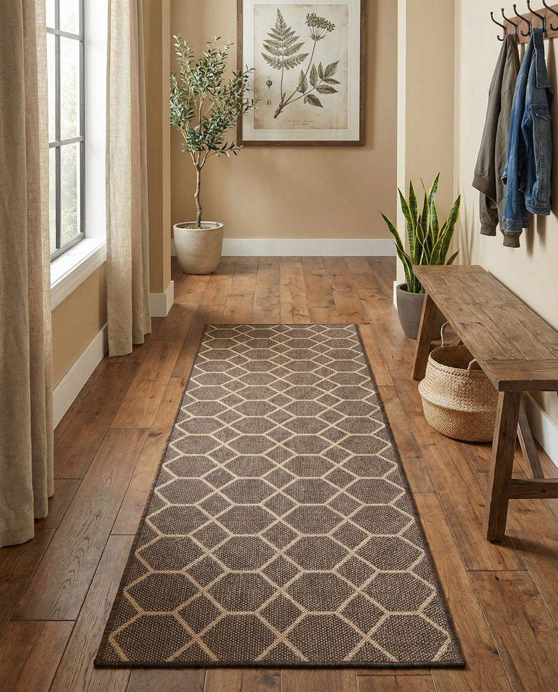 Sahara Sands Collection Area Rug -  Faiyum Runner Brown  lifestyle 76