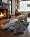 Arctic Lambskin Luxe Collection Area Rug - Tundra Rectangle Gray  lifestyle 24
