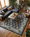 Persian Elegance Collection Area Rug -  Yazd Rectangle Navy Blue  lifestyle 17