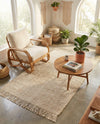Savannah Jute Collection Area Rug - Seashore Rectangle Ivory  lifestyle 32