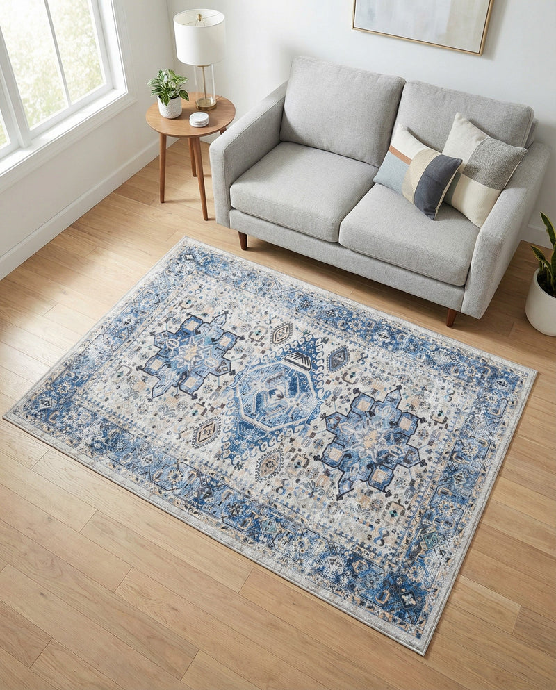 Laguna Sands Collection Area Rug -  Venice Rectangle Royal Blue  lifestyle 29