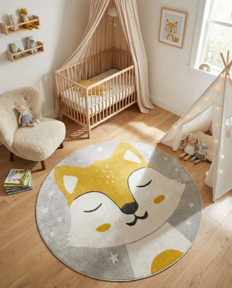 Wonder Tykes Collection Area Rug -  Lively Round Gray  lifestyle 10