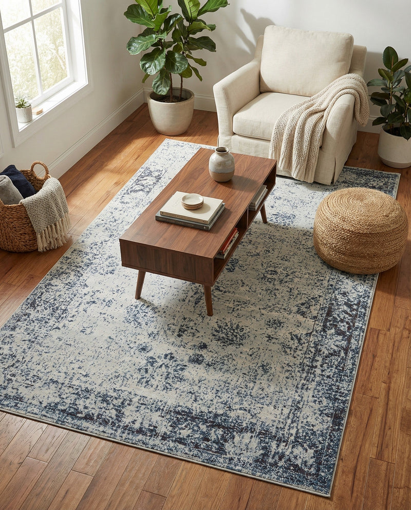 Riviera Elegance Collection Area Rug - Antibes (Light Blue) Rectangle Light Blue  lifestyle 16