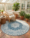 Coastal Haven Collection Area Rug - Seabreeze (Navy Blue) Round Navy Blue  lifestyle 62