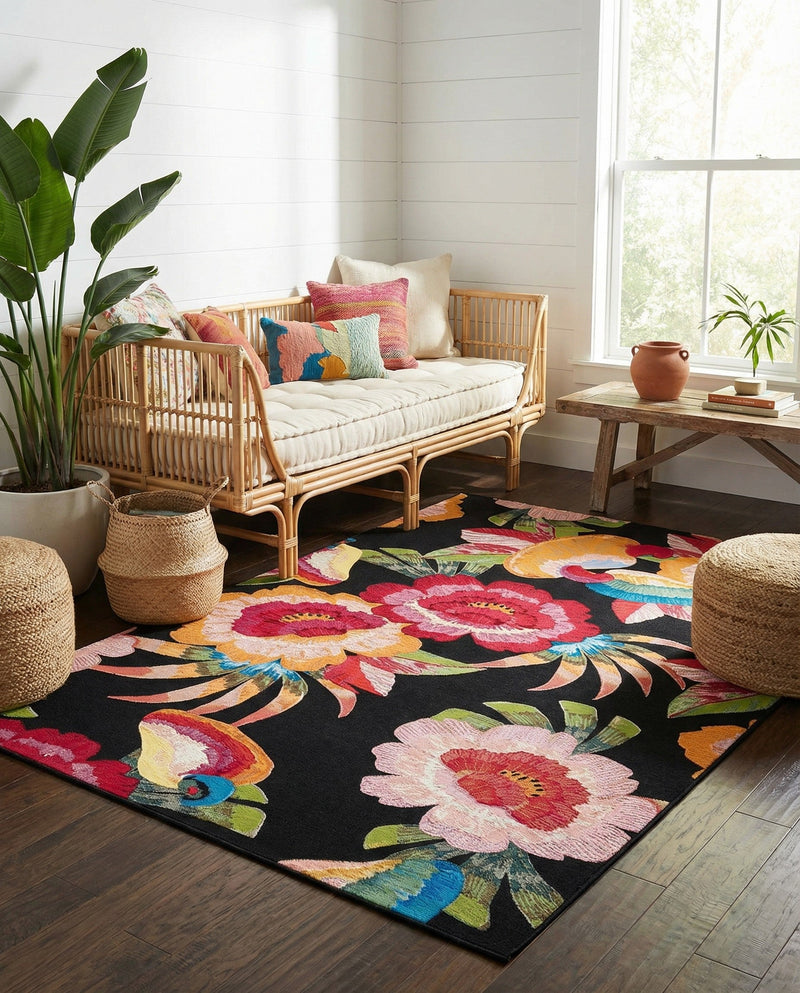 Seaside Blooms Collection Area Rug -  Versailles Rectangle Multi  lifestyle 32