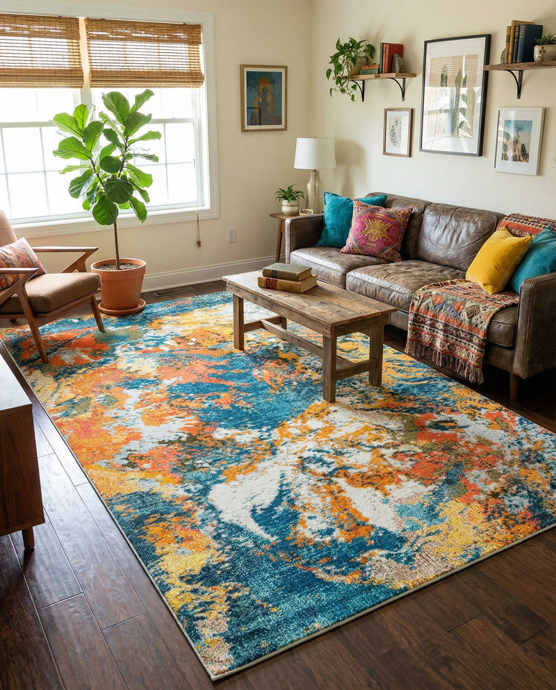 Colorburst Oasis Collection Area Rug -  Chroma Rectangle Multi  lifestyle 17