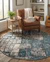 Seville Elegance Collection Area Rug - Cordoba Round Gray Blue  lifestyle 42