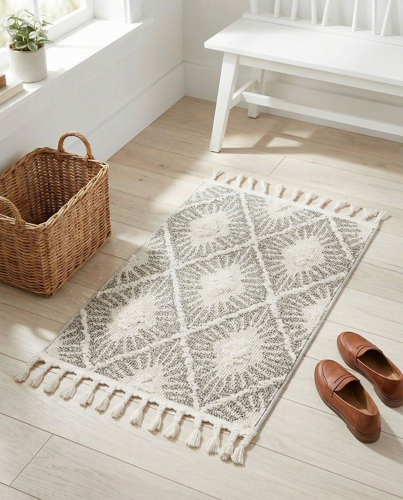 Sahara Chic Collection Area Rug - Marrakech Rectangle Gray Ivory  lifestyle 14