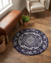 Georgetown Rugs Collection Area Rug - Dupont (Navy Blue) Round Navy Blue  lifestyle 61