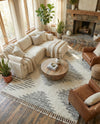 Tranquil Tides Shag Collection Area Rug -  Azure Rectangle White  lifestyle 48
