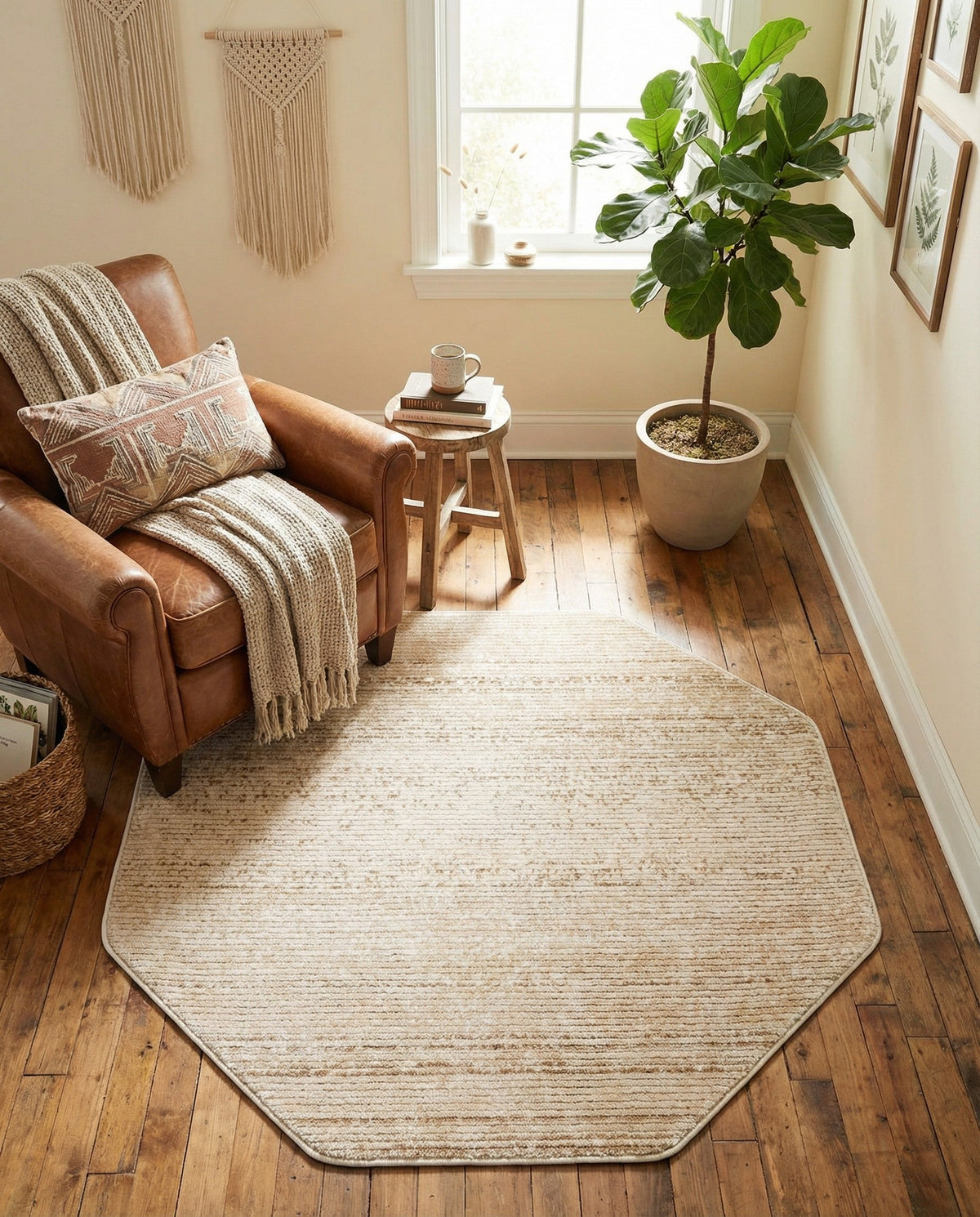 Jewel Oasis Collection Area Rug - Sapphire (Ivory) Octagon Ivory  lifestyle 127