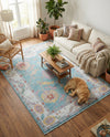 Arcadia Rugs Collection Area Rug - Eden (Aqua and Blue) Rectangle Aqua and Blue  lifestyle 15