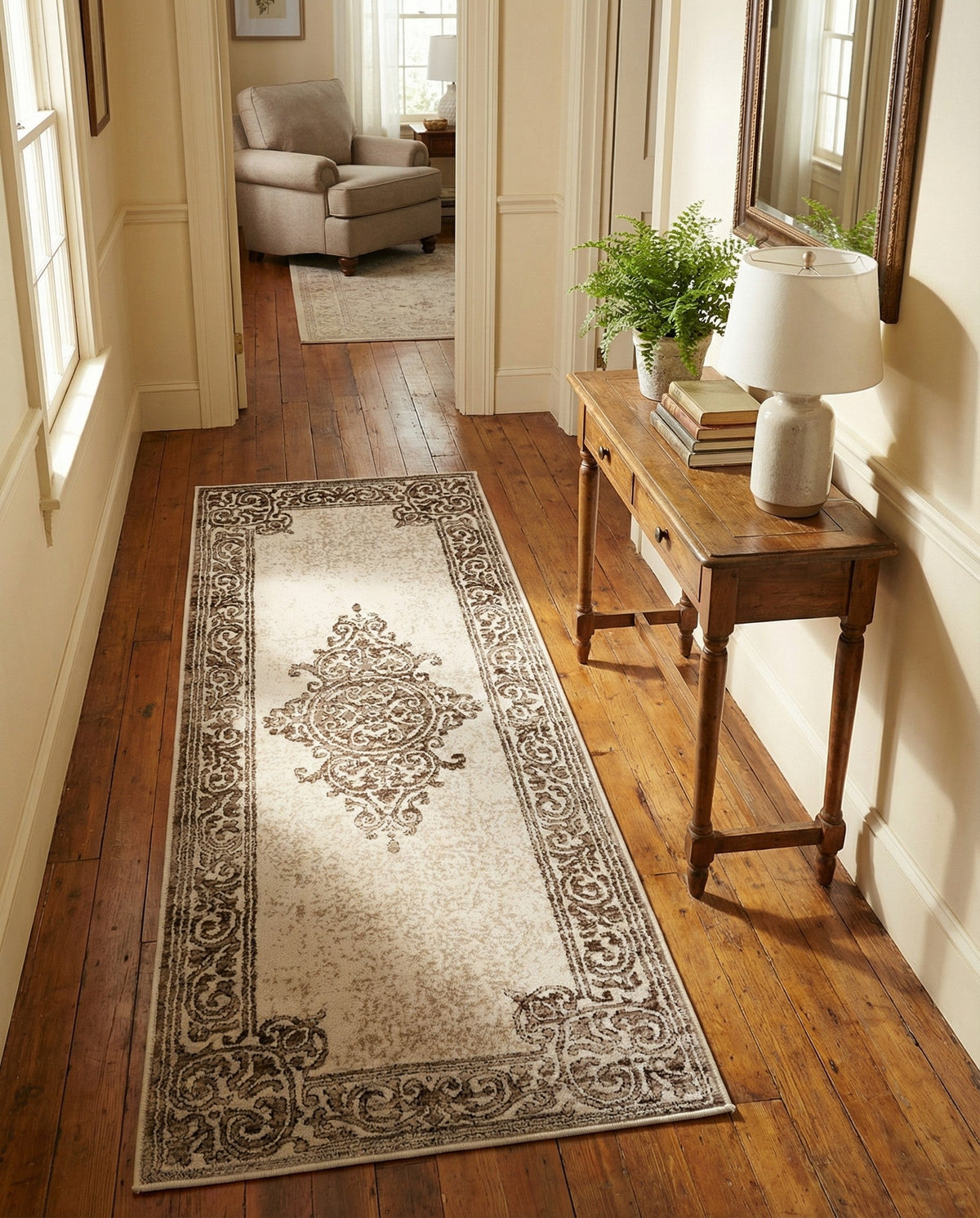 Sanctuary Retreat Collection Area Rug - Haven Runner Chocolate Brown  lifestyle 95
