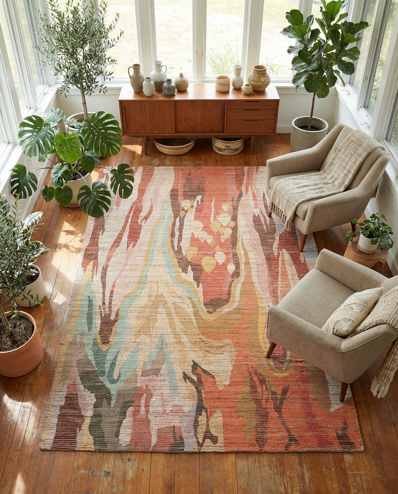 Savannah Threads Collection Area Rug -  Taklamakan Rectangle Multi  lifestyle 7