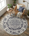 Georgetown Rugs Collection Area Rug - Dupont (Blue) Round Blue  lifestyle 37