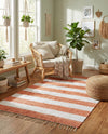 Tassel Trail Collection Area Rug - Pathway (Coral and Ivory) Rectangle Coral and Ivory  lifestyle 5