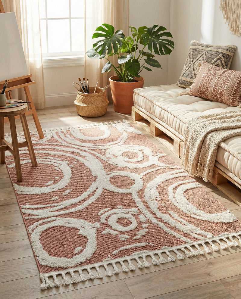 Sahara Chic Collection Area Rug -  Nubia Rectangle Pink  lifestyle 42