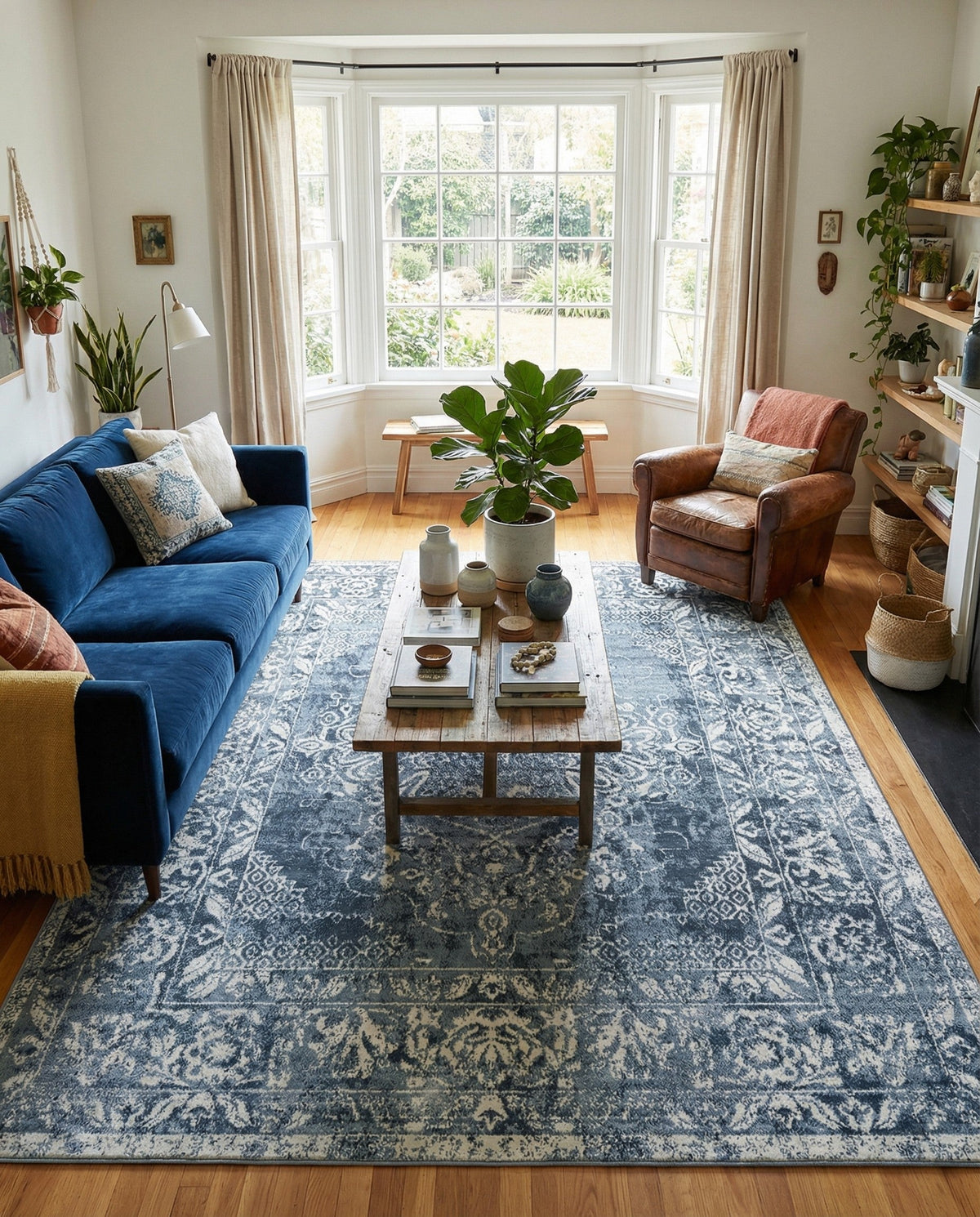 Cambridge Classics Collection Area Rug -  Magdalene (Blue) Rectangle Blue  lifestyle 7