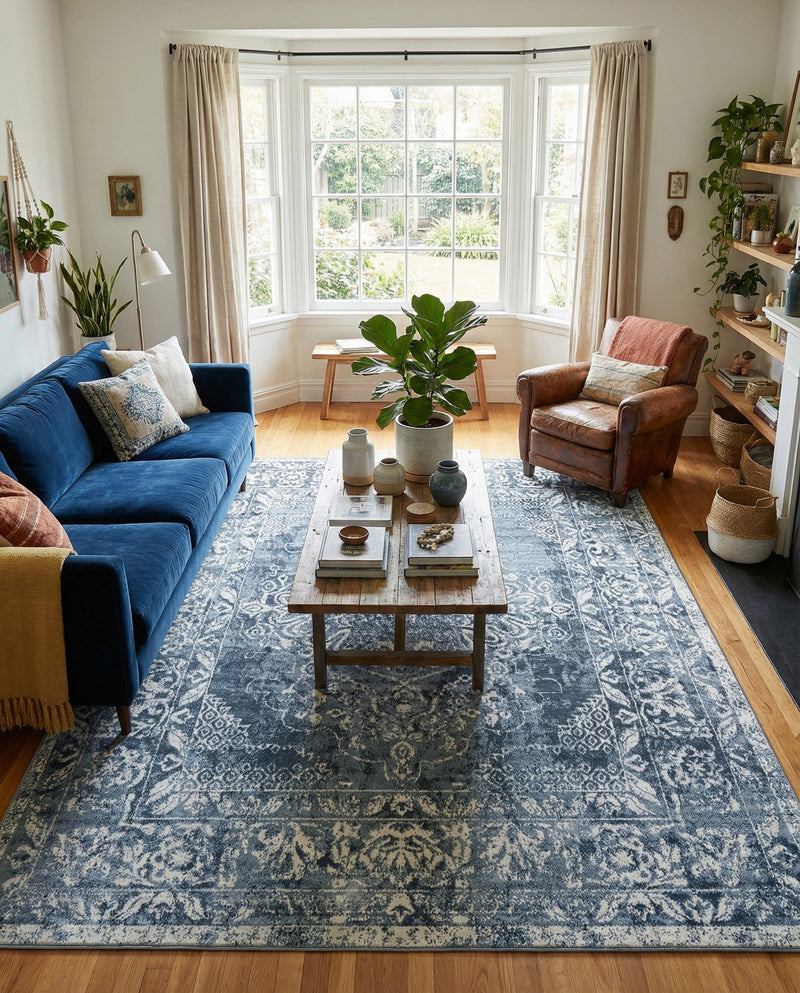 Cambridge Classics Collection Area Rug -  Magdalene (Blue) Rectangle Blue  lifestyle 7