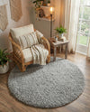 Eternal Plush Oasis Collection Area Rug -  Tranquility (Ash) Round Ash  lifestyle 57
