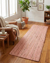 Woven Seaside Jute Collection Area Rug - Savannah (Light Pink) Runner Light Pink  lifestyle 74