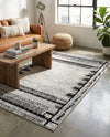 Marrakech Mosaic Collection Area Rug -  Sahara Rectangle Black and White  lifestyle 6
