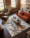 Jewel Oasis Collection Area Rug -  Opaline Rectangle White Navy  lifestyle 13