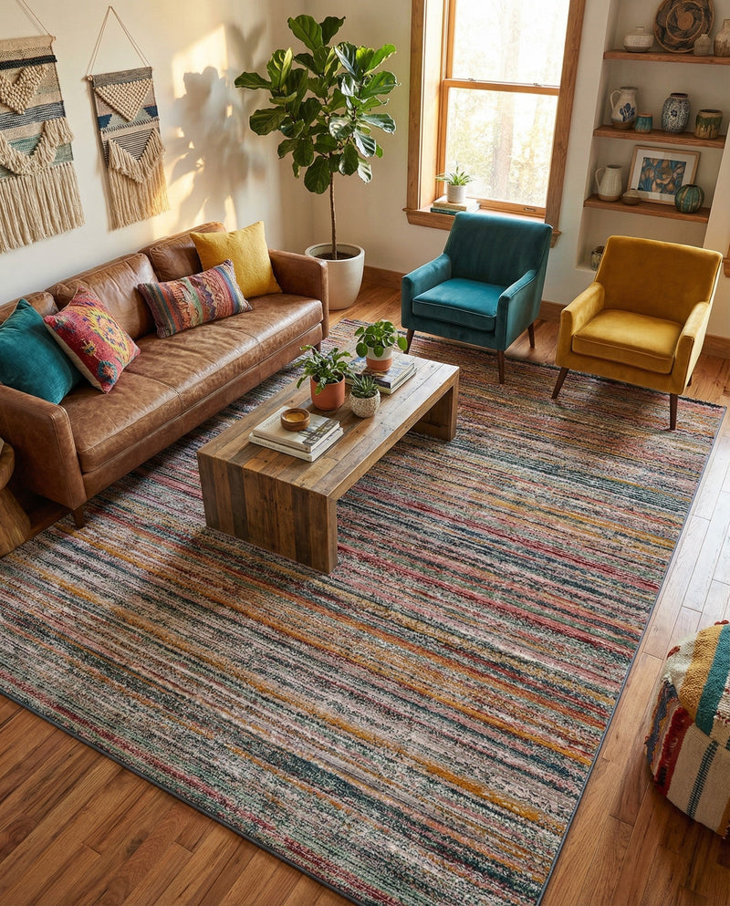 Jewel Oasis Collection Area Rug - Sapphire (Multi) Rectangle Multi  lifestyle 25